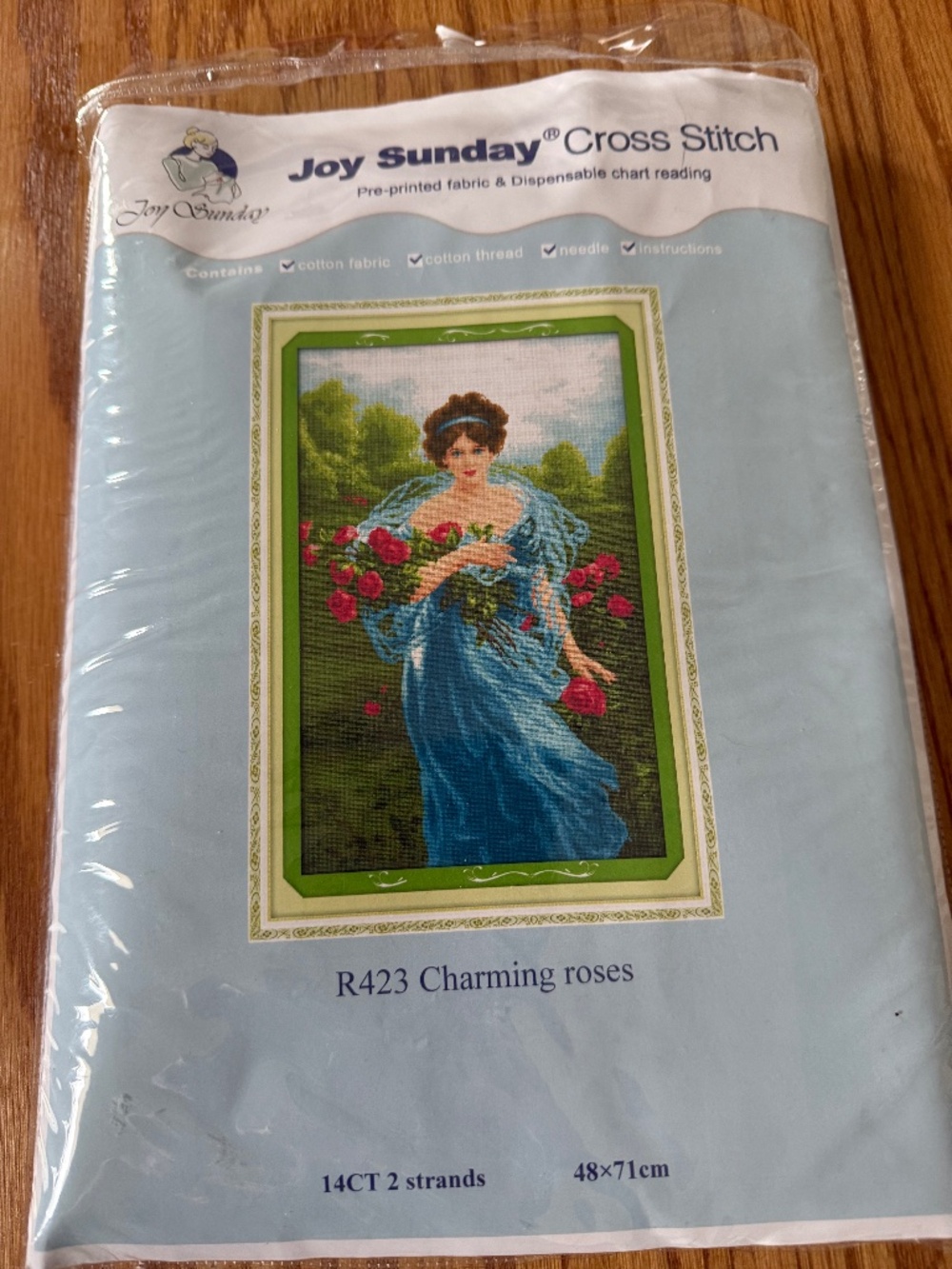 Charming Roses 14 Count Aida Joy Sunday Cross Stitching Kit New